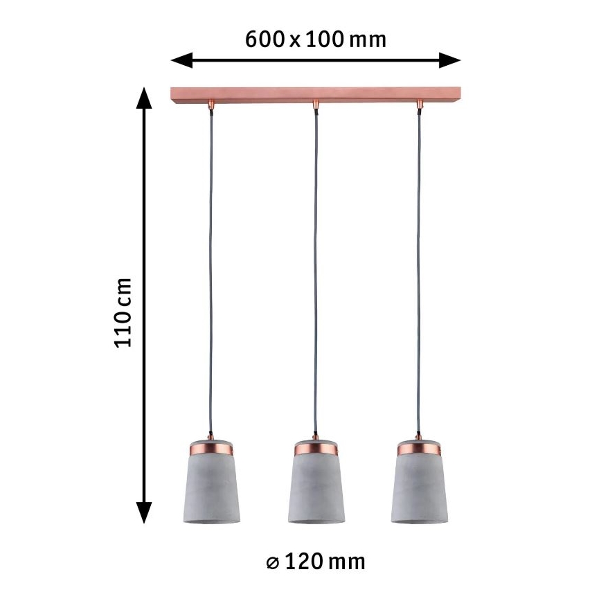 Paulmann 79626 - 3xE27/20W Suspension filaire NEORDIC STIG 230V