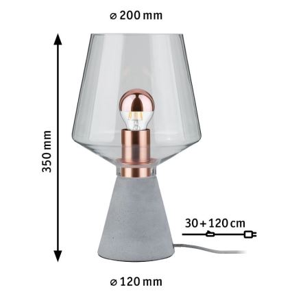 Paulmann 79665 - 1xE27/20W Lampe de table NEORDIC YORIK 230V