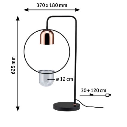 Paulmann 79746 - Lampe de table FANJA 1x GU10/20W, 230V, verre fumé