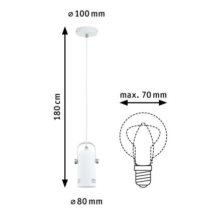 Paulmann 79767 - Suspension LAVEA LED RGBW 1xE27/12W sur câble 230 V blanche