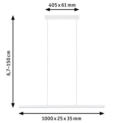 Paulmann 79903 - LED/43W Suspension filaire à intensité variable SMART LENTO 230V 2700-6000K