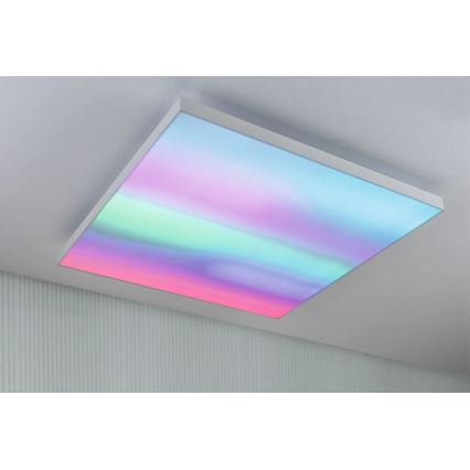 Paulmann 79910 - LED/31W RGBW Plafonnier dimmable LORIA 230V 3000-6500K 59,5x59,5 cm blanc + télécommande