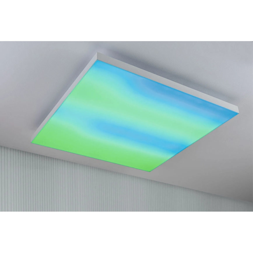 Paulmann 79910 - LED/31W RGBW Plafonnier dimmable LORIA 230V 3000-6500K 59,5x59,5 cm blanc + télécommande