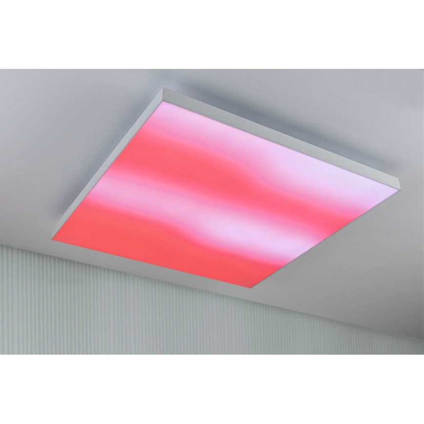 Paulmann 79910 - LED/31W RGBW Plafonnier dimmable LORIA 230V 3000-6500K 59,5x59,5 cm blanc + télécommande