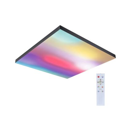 Paulmann 79913 - Plafonnier LED 31 W RGBW dimmable LORIA 230 V 3000–6500 K 59,5 x 59,5 cm noir + télécommande