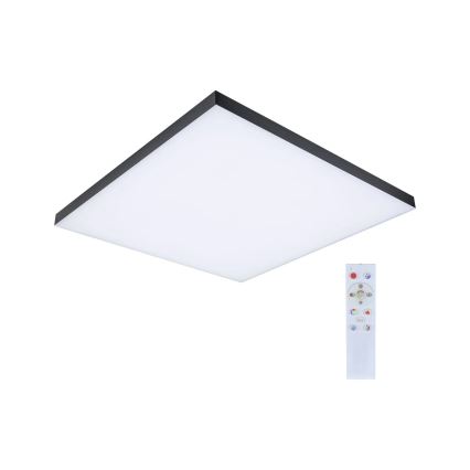 Paulmann 79913 - Plafonnier LED 31 W RGBW dimmable LORIA 230 V 3000–6500 K 59,5 x 59,5 cm noir + télécommande