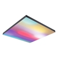 Paulmann 79913 - Plafonnier LED 31 W RGBW dimmable LORIA 230 V 3000–6500 K 59,5 x 59,5 cm noir + télécommande