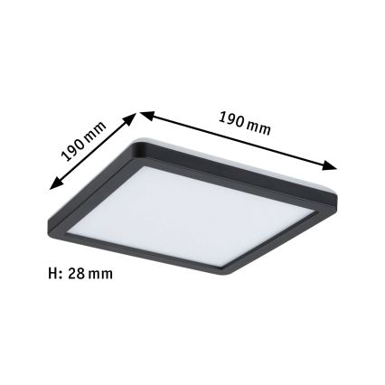 Paulmann 79920 - Panneau LED dimmable 11,2W ATRIA 230V 3000K 19x19 cm noir