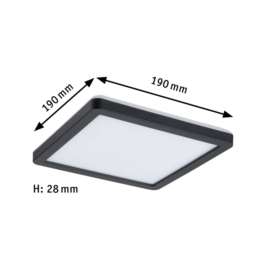 Paulmann 79920 - Panneau LED dimmable 11,2W ATRIA 230V 3000K 19x19 cm noir