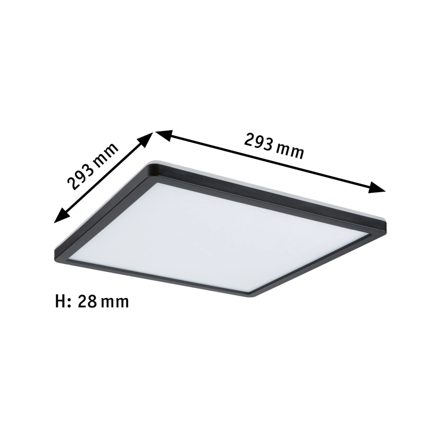 Paulmann 79921 - Panneau LED dimmable 16W ATRIA 230V 3000K 29,3x29,3 cm noir