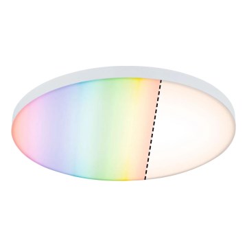 Paulmann 79929 - Plafonnier LED dimmable 22 W RGBW LORIA, 230 V, Ø 40 cm, blanc