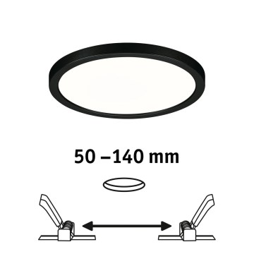 Paulmann 79965 - LED/13W IP44 dimmable plafonnier encastré pour salle de bains AREO 230V Ø 17,5 cm noir