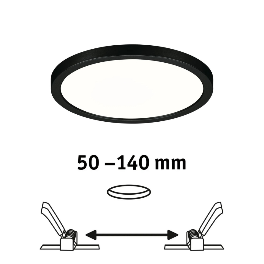 Paulmann 79965 - LED/13W IP44 dimmable plafonnier encastré pour salle de bains AREO 230V Ø 17,5 cm noir