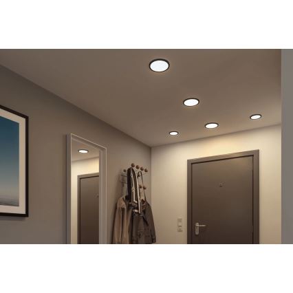 Paulmann 79965 - LED/13W IP44 dimmable plafonnier encastré pour salle de bains AREO 230V Ø 17,5 cm noir