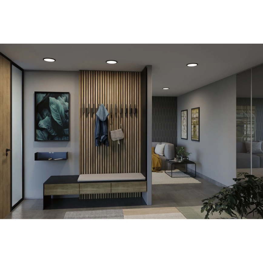 Paulmann 79965 - LED/13W IP44 dimmable plafonnier encastré pour salle de bains AREO 230V Ø 17,5 cm noir