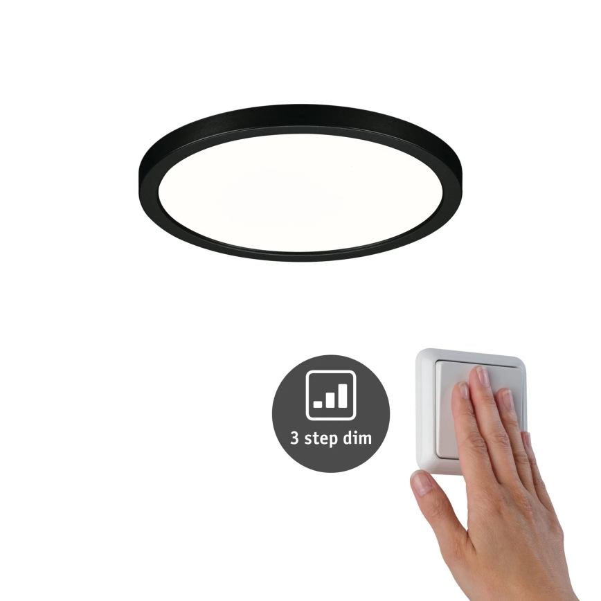 Paulmann 79965 - LED/13W IP44 dimmable plafonnier encastré pour salle de bains AREO 230V Ø 17,5 cm noir
