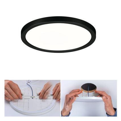 Paulmann 79965 - LED/13W IP44 dimmable plafonnier encastré pour salle de bains AREO 230V Ø 17,5 cm noir
