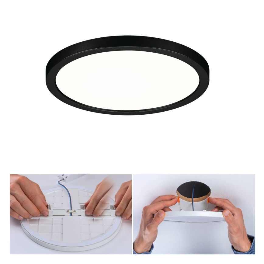 Paulmann 79965 - LED/13W IP44 dimmable plafonnier encastré pour salle de bains AREO 230V Ø 17,5 cm noir