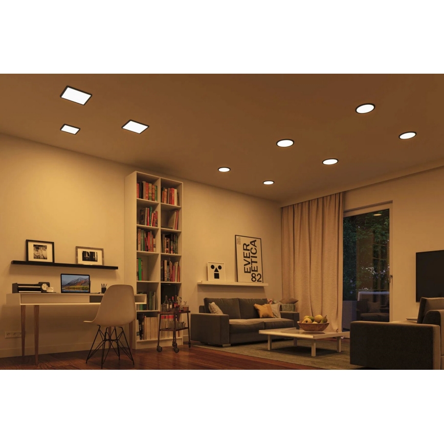 Paulmann 79967 - LED/16W IP44 Plafonnier encastré dimmable pour salle de bains AREO 230V 23x23 cm noir