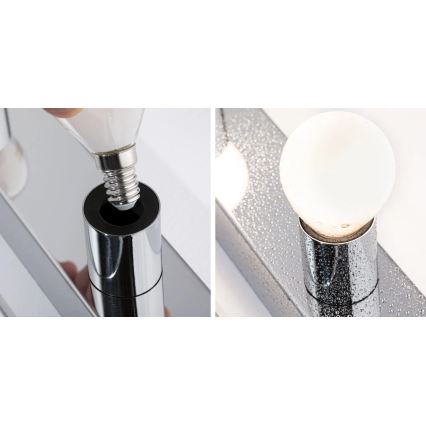 Paulmann 80098 - 4xE14/40W IP44 Éclairage de miroir salle de bain REGULA 230V chrome brillant