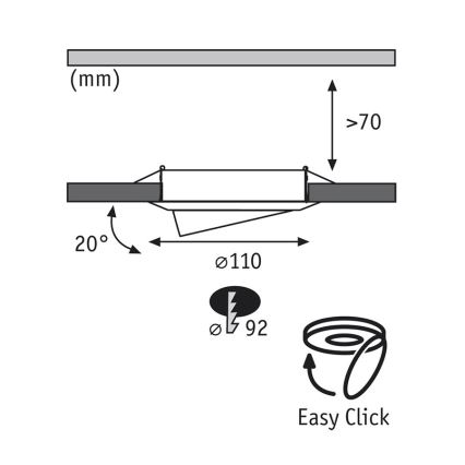 Paulmann 92029 - PACK 3x Luminaire LED encastrable QUALITY LINE 3xGU10-LED/6,5W