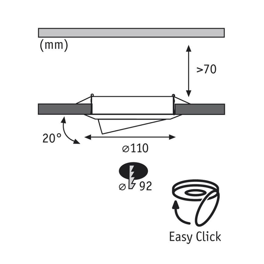 Paulmann 92029 - PACK 3x Luminaire LED encastrable QUALITY LINE 3xGU10-LED/6,5W