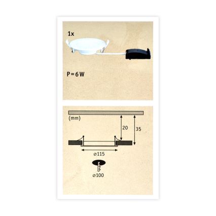 Paulmann 92061 - LED/6W IP44 Spot encastrable salle de bain QUALITY LINE 230V