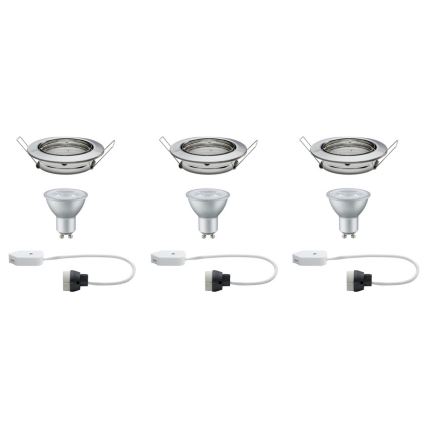 Paulmann 92102 - SET 3xLED-GU10/6,5W Spot encastrable 230V