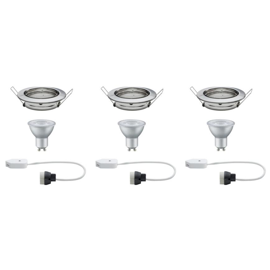 Paulmann 92102 - SET 3xLED-GU10/6,5W Spot encastrable 230V