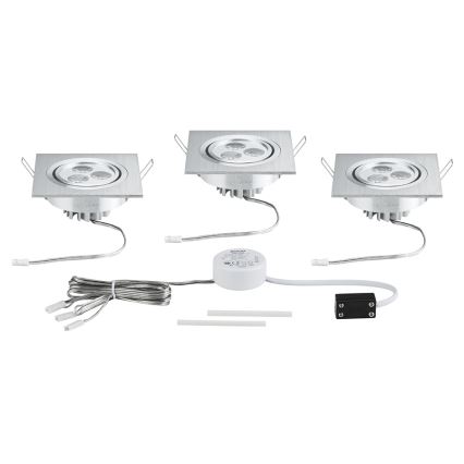 Paulmann 92532 - PACK 3x Luminaire LED encastrable PREMIUM LINE 3xLED/3W/230V