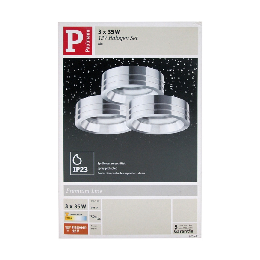 Paulmann 92548 - SET 3xGU5,3/35W Spot encastrable PREMIUM LINE 230V/12V
