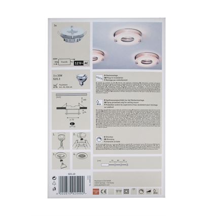 Paulmann 92549 - SET 3x Spot salle de bain PREMIUM LINE 3xGU5,3/35W/230V/12V