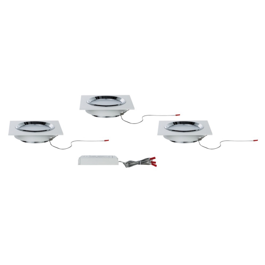 Paulmann 92695 - PACK 3x Luminaire LED encastrable à intensité modulable DICE 3xLED/8W/230V