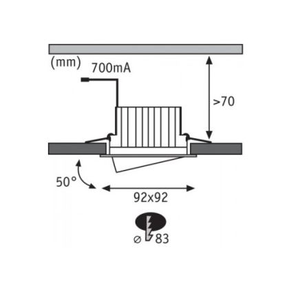 Paulmann 92750 - Luminaire LED encastrable HELIA LED/8,7W/700 mA