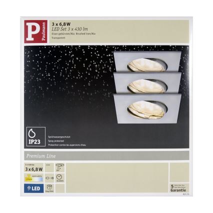 Paulmann 92773 - PACK 3x Spot encastrable LED salle de bain COIN 3xLED/6,8W/230V