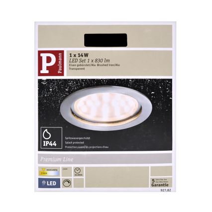 Paulmann 92782 - Luminaire LED à intensité modulable salle de bain COIN LED/14W/230V IP44