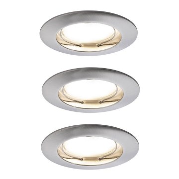 Paulmann 92827 - LOT 3xLED/7W IP44 Spot encastrable salle de bain à intensité variable COIN 230V