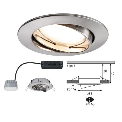 Paulmann 92834 - Spot encastrable LED salle de bain COIN 1xLED/7W/230V