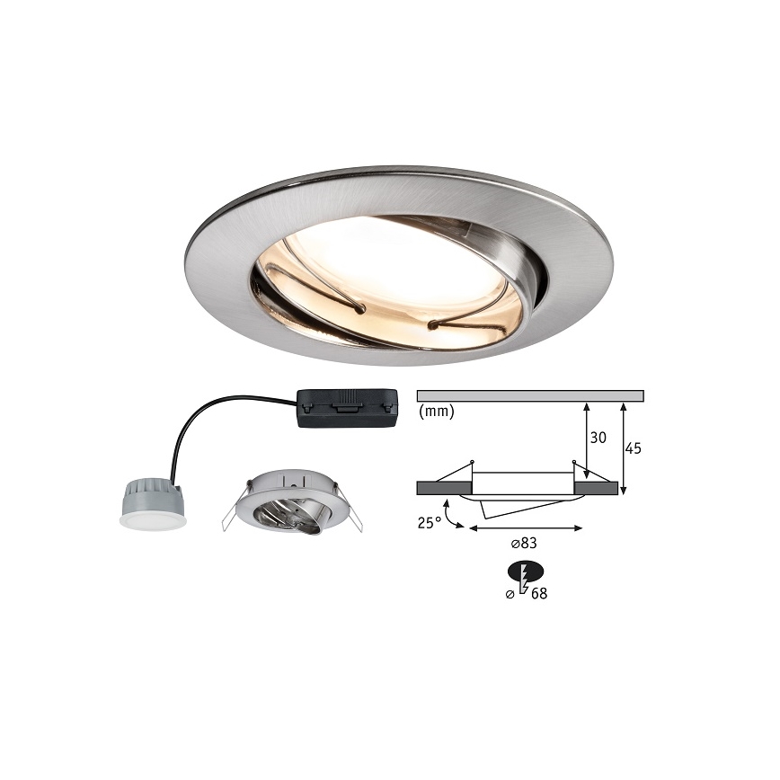 Paulmann 92834 - Spot encastrable LED salle de bain COIN 1xLED/7W/230V