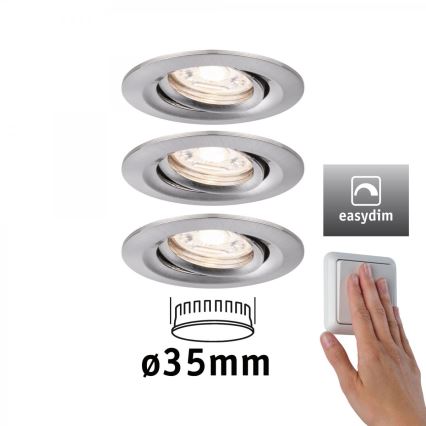 Paulmann 92973 - LOT 3xLED/4,2W IP23 Luminaire à intensité variable salle de bain COIN 230V
