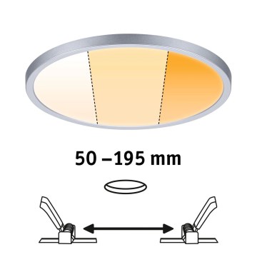 Paulmann 92992 - LED/16W IP44 Plafonnier encastré pour salle de bains AREO 230 V 2000/3000/4000 K Ø 23 cm chrome mat