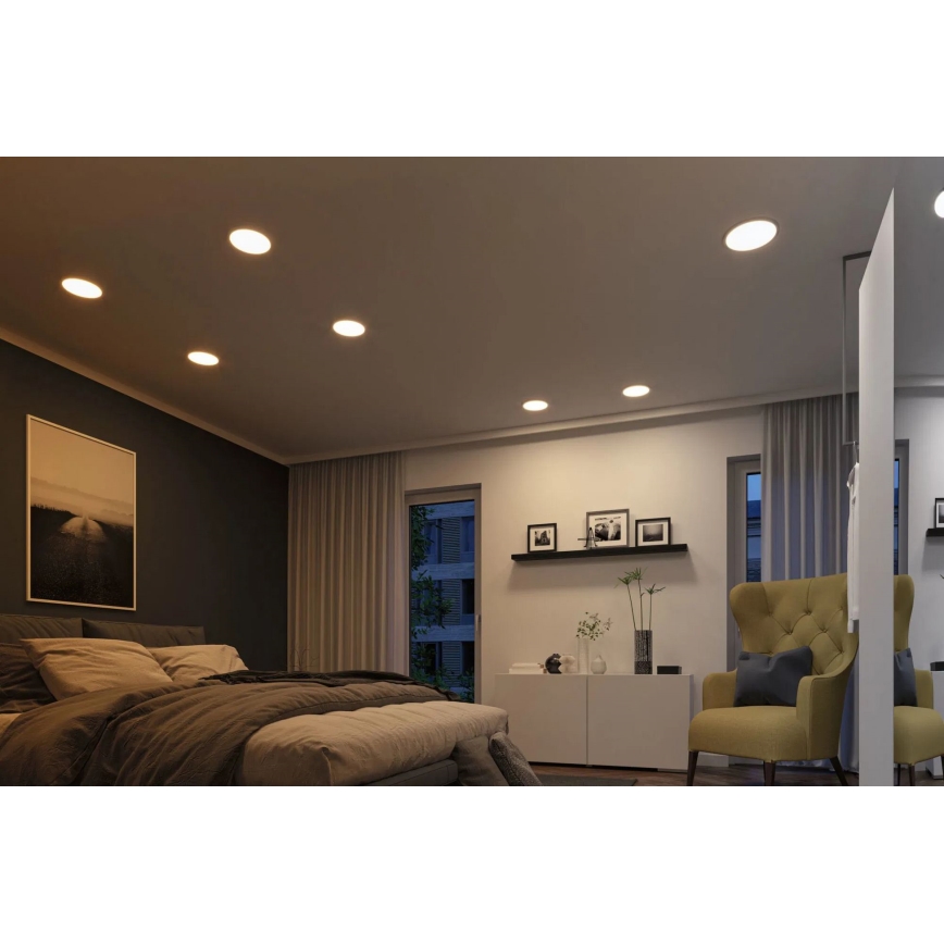 Paulmann 92992 - LED/16W IP44 Plafonnier encastré pour salle de bains AREO 230 V 2000/3000/4000 K Ø 23 cm chrome mat