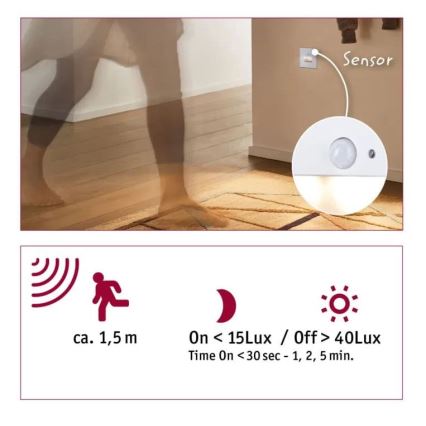 Paulmann 93133 - Spot d'escalier avec détecteur EDGE LED/1,2W 230V blanc