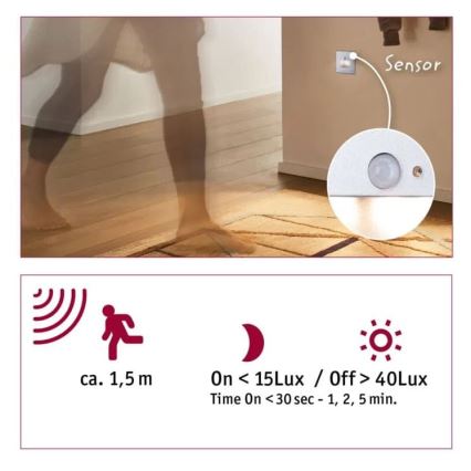 Paulmann 93134 - Spot d'escalier avec détecteur EDGE LED/1,2W 230V chrome mat