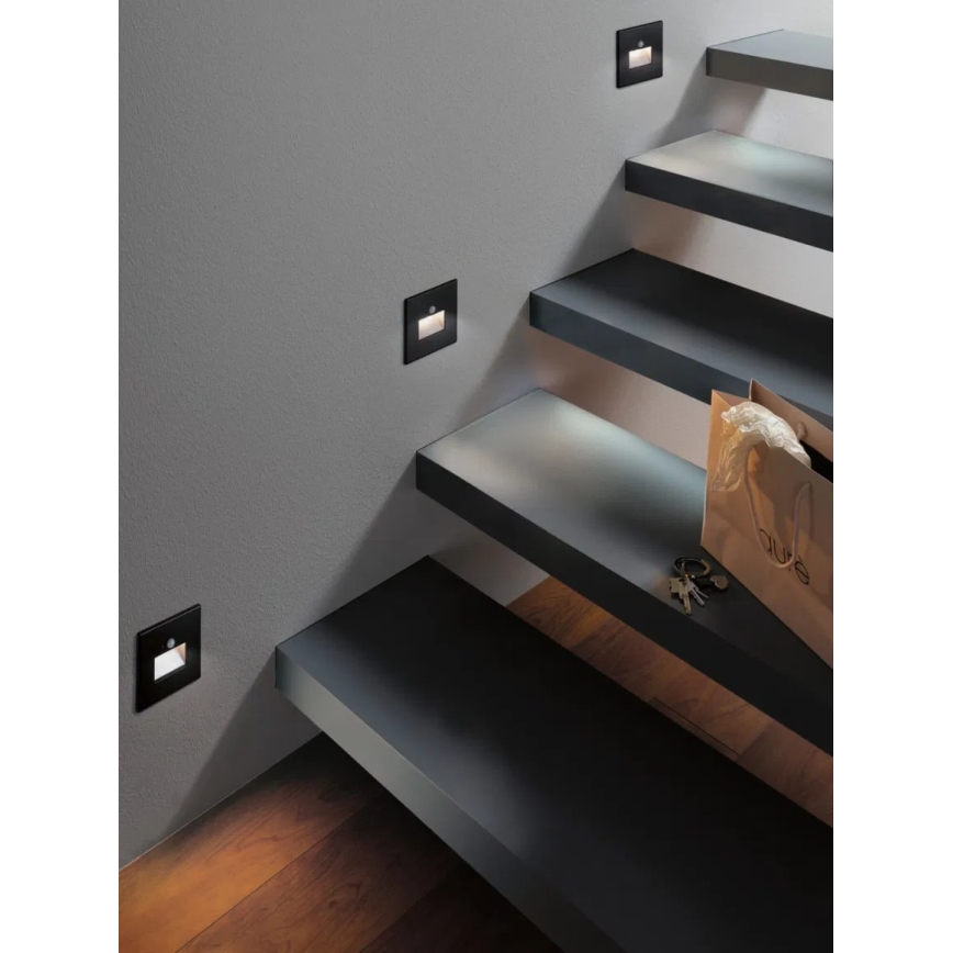 Paulmann 93135 - Spot d'escalier avec détecteur EDGE  LED/1,2W 230V noir