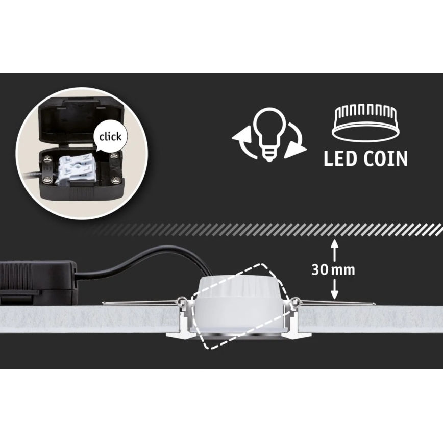 Paulmann 93462 - LOT 3xLED/6W IP44 Spot encastrable salle de bain NOVA 230V
