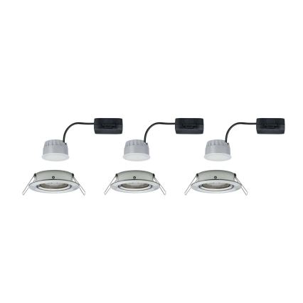 Paulmann 93483 - SET 3xLED/6,5W IP23 Luminaire de salle de bain encastrable à intensité variable NOVA 230V