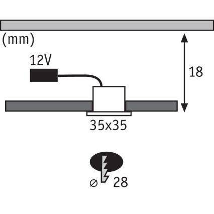 Paulmann 93587 - LOT 5xLED/0,4W Spot encastrable 12V/230V 2700K