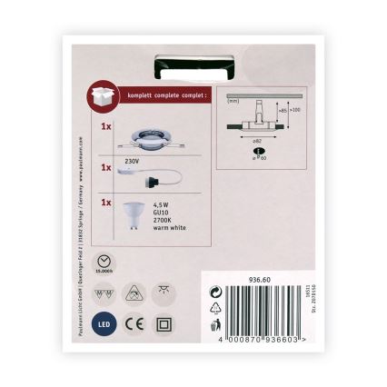 Paulmann 93660 - Spot encastrable LED/4,5W PREMIUM LINE 230V