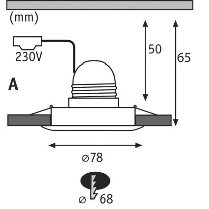 Paulmann 93667 - 1xE27/10W Spot encastrable NOVA 230V chrome mat